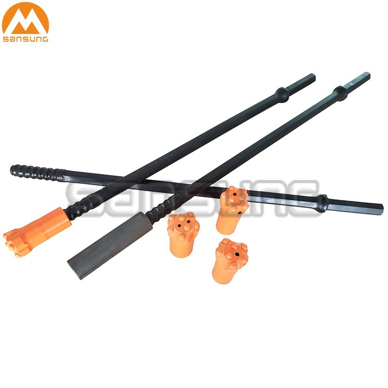 R25 Drill Rod with Hex Shank and Drill Bit