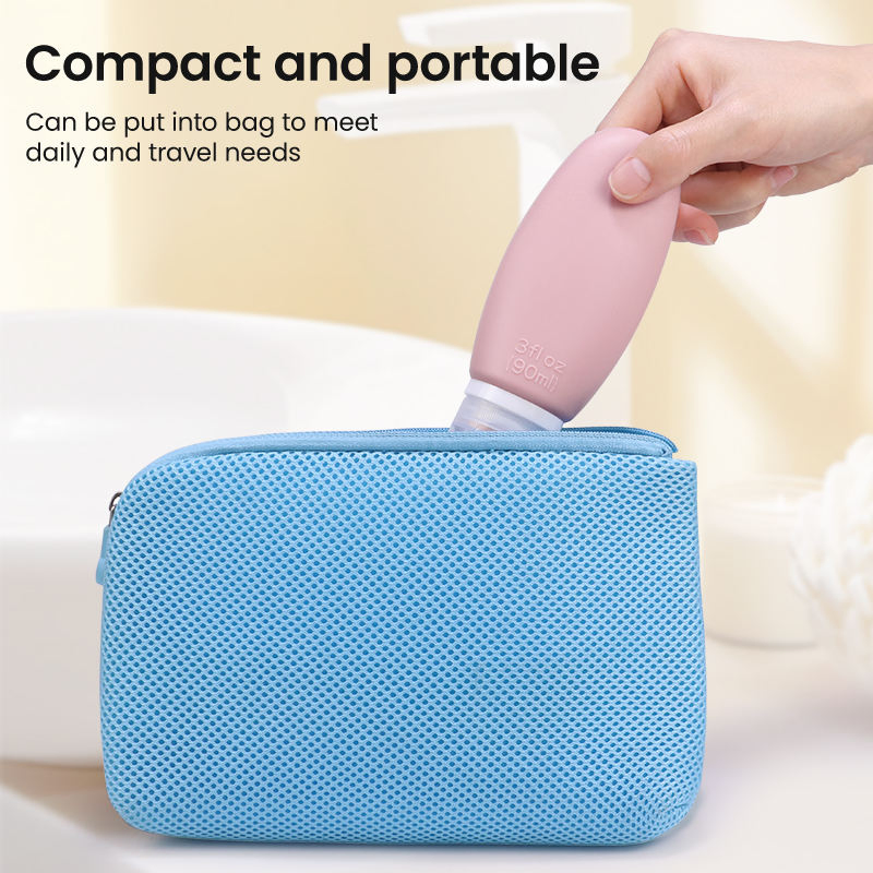 Squeezable Cosmetic Package Leakproof Silicone Travel Size Squeeze Empty Shampoo Bottles 30ml 60ml 90ml