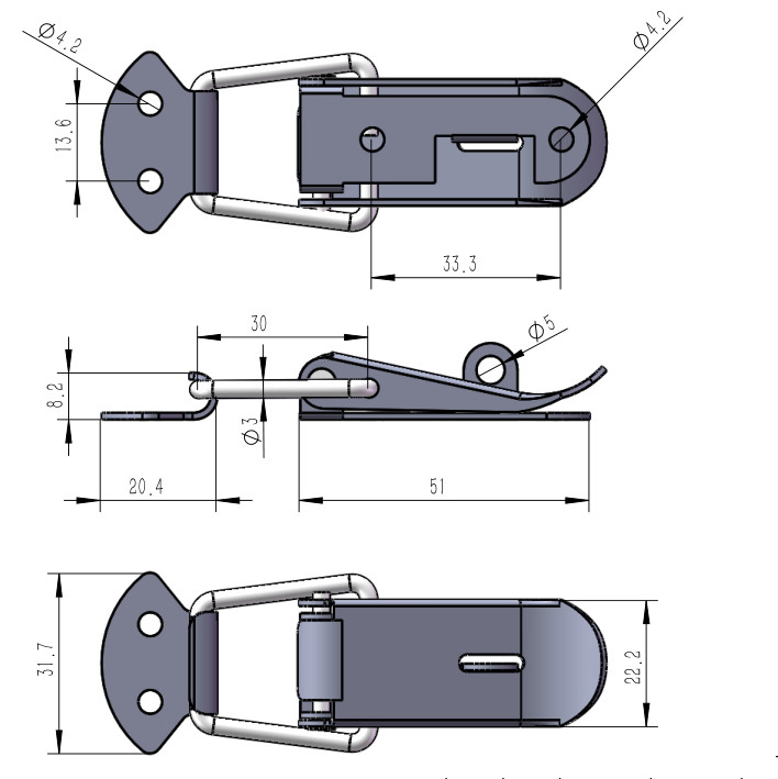Industrial Latch Type/Quick-Release Latch/Hook Toggle Clamp