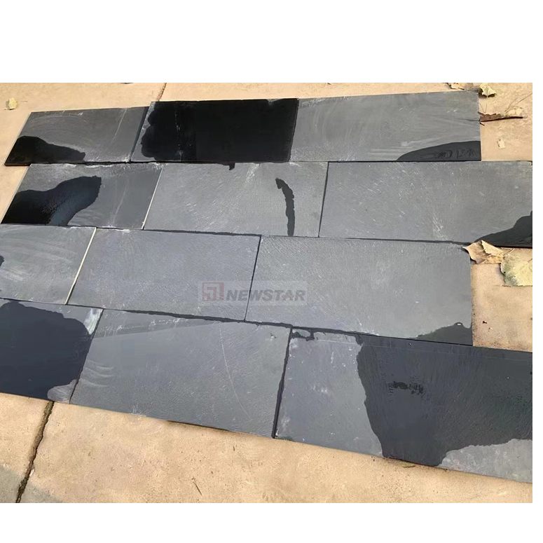 Natural Black Slate Roof Tiles Wholesale Price Landscape Stone Slate Tiles Stone Veneer Panels Outdoor Wall Natural Cut Finish Slate
