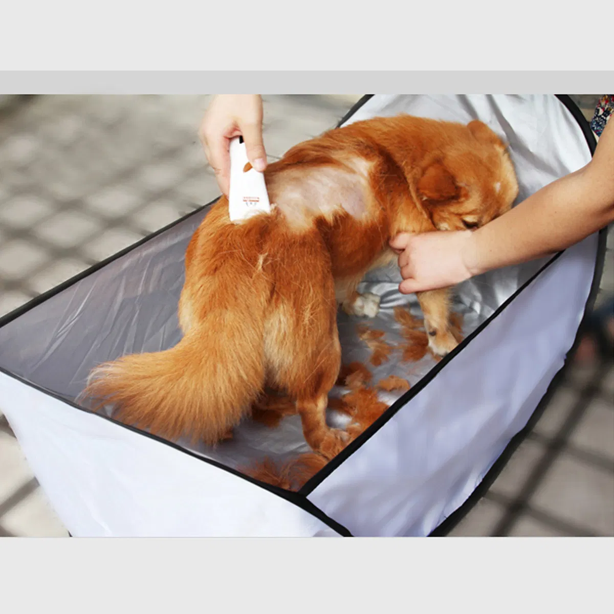 Pet Shearing Bib Pet Folding Non-Stick Pet Grooming Tent Dog Hair Catcher Cat Hair Cutting Tray