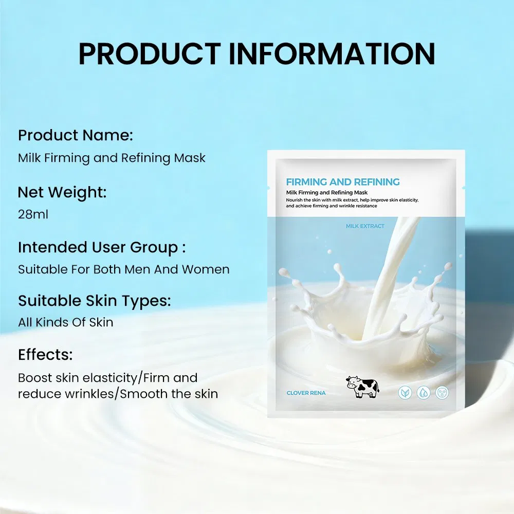 Private Label Brightening Silk Beauty Face Facial Mask Sheet Organic Milk Face Mask for Women