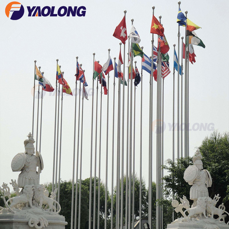 6-30m 304 304L 316 316L Stainless Steel Internal Halyard Flag Pole Aluminum Alloy Flagpole