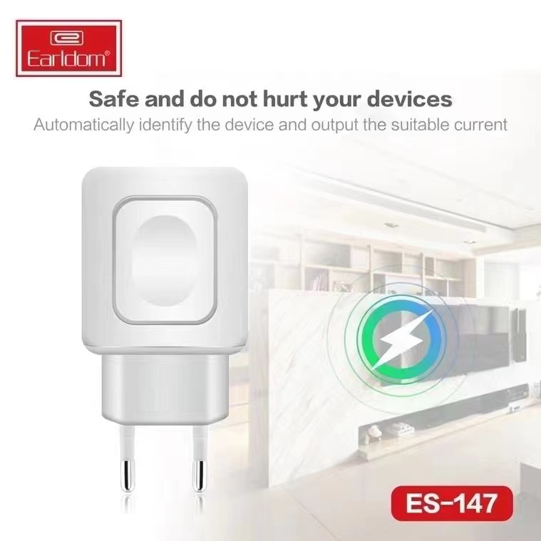 Earldom Original Mobile Phone USB Charger 2.4A Travel Adapter