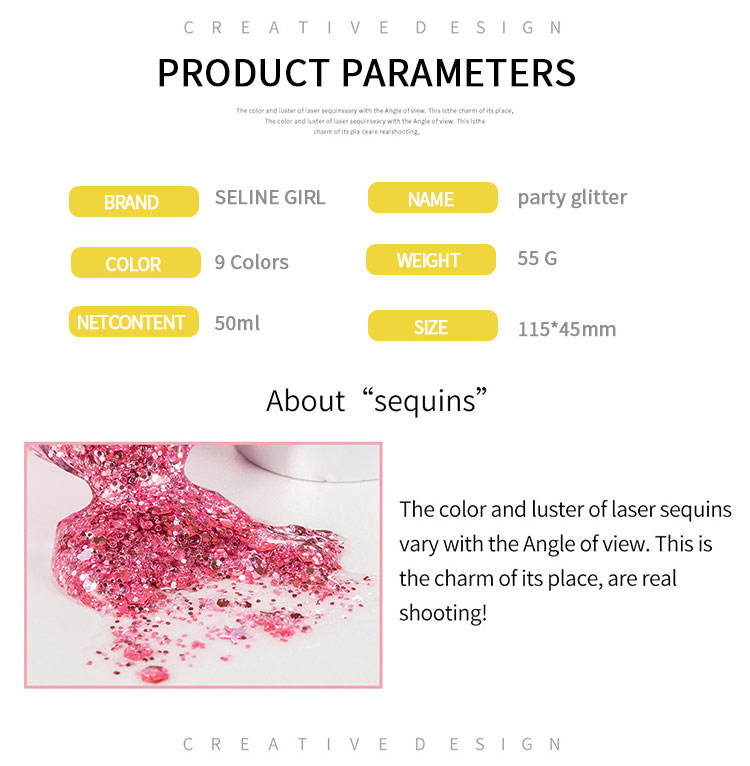 Seline Girl 9 Color Fine Pigment Makeup Highlighter Eye Glitter