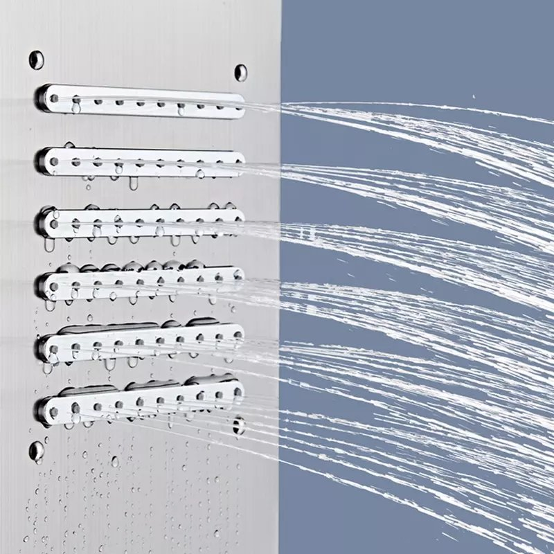 Shower Panel Bathroom Wall Mounted Stainless Steel Waterfall Rose Gold Shower Column Set Tower Massage Body Jets Shower Panels