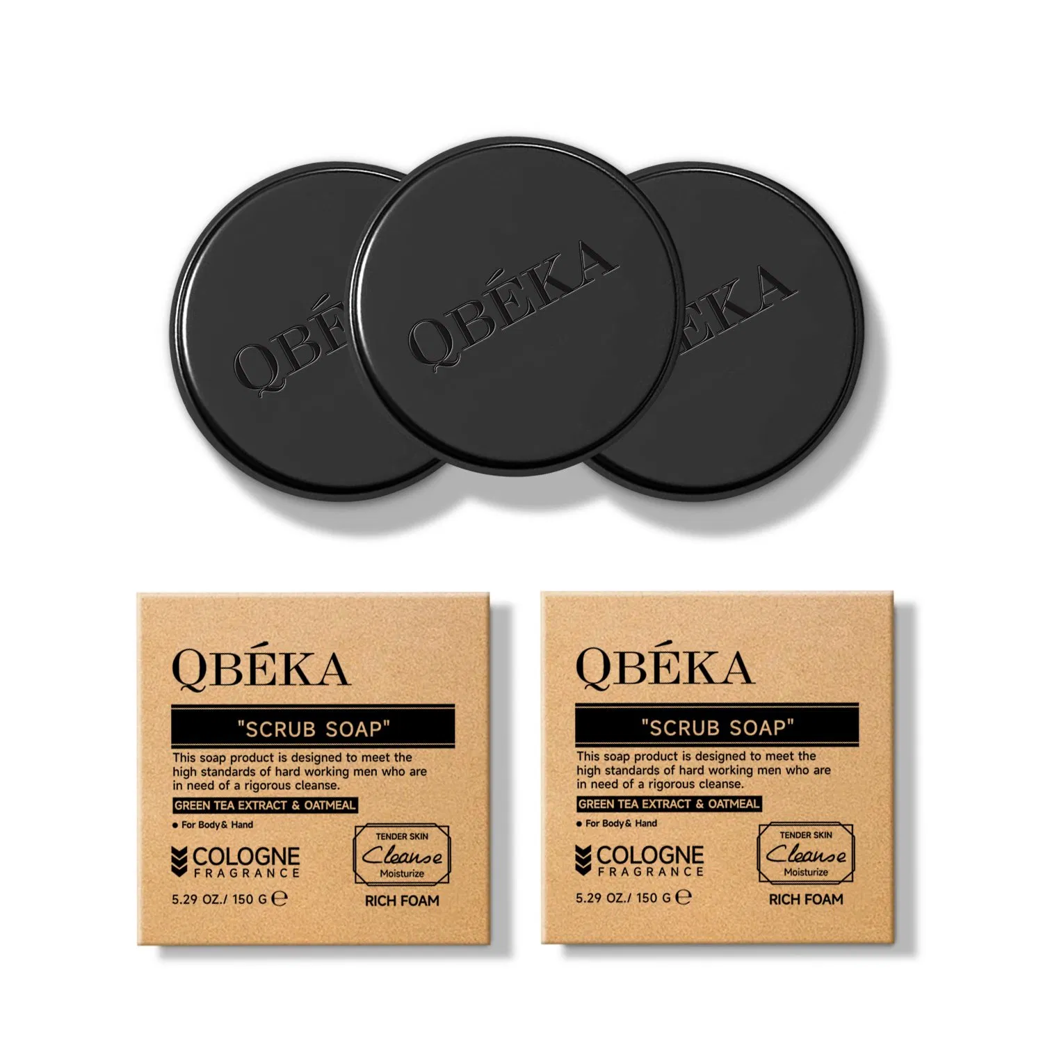 Qbeka Shaving Soap Smooths Beard Hairs Vegan Shavesoap Lightweight Silicone