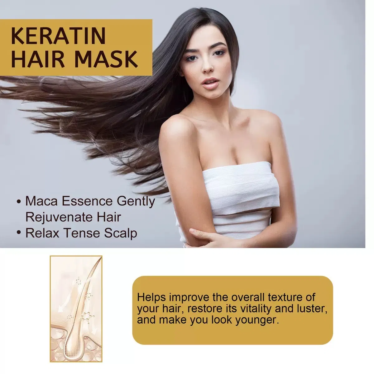Best Sale Natural Keratin Repairing Protein Argan Oil Hair Mask Keratin Repairing Protein Hair Mask