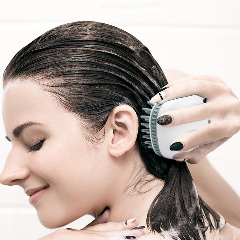 Scalp Massager Shampoo Brush Wet and Dry Hair Scalp Silicone Brush