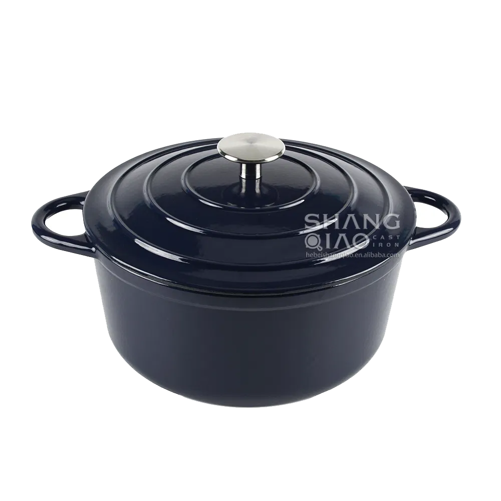 20/22/24/26/28 Dutch Oven Roasting Cooker Cooking Pot Round Cast Iron Casserole Dish