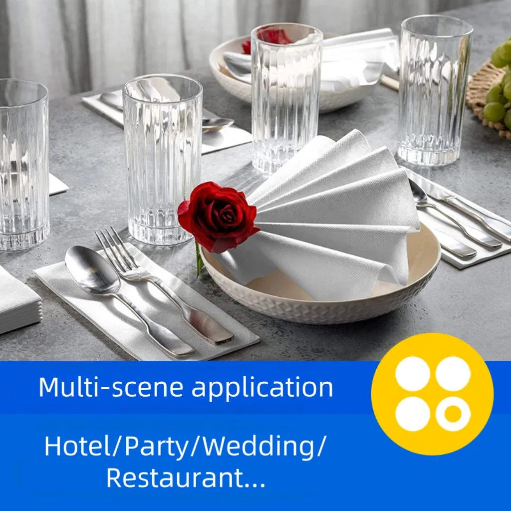 Custom Printed Paper Napkins Soft 3-Ply Dinner Serviettes for Hotel Restaurant Bulk Supply