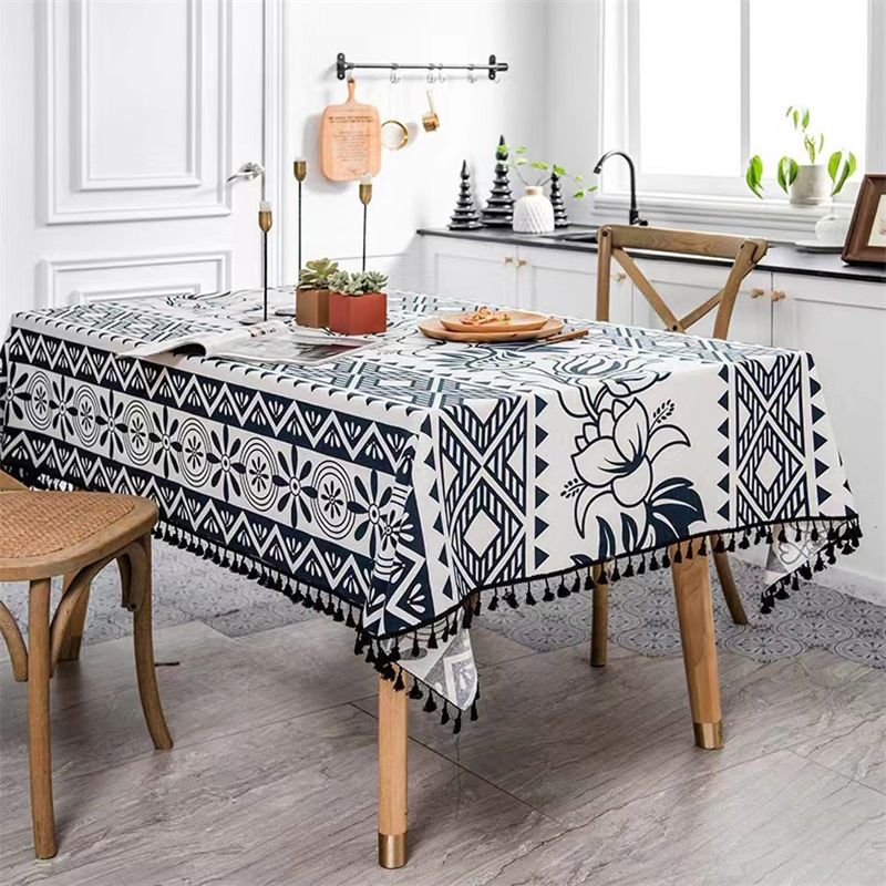 Custom Prints Holiday Family Gatherings Christmas Cotton Table Cloth