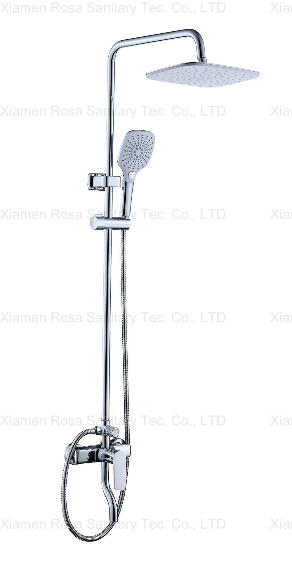 Душевой смеситель с дождевой лейкой, хром