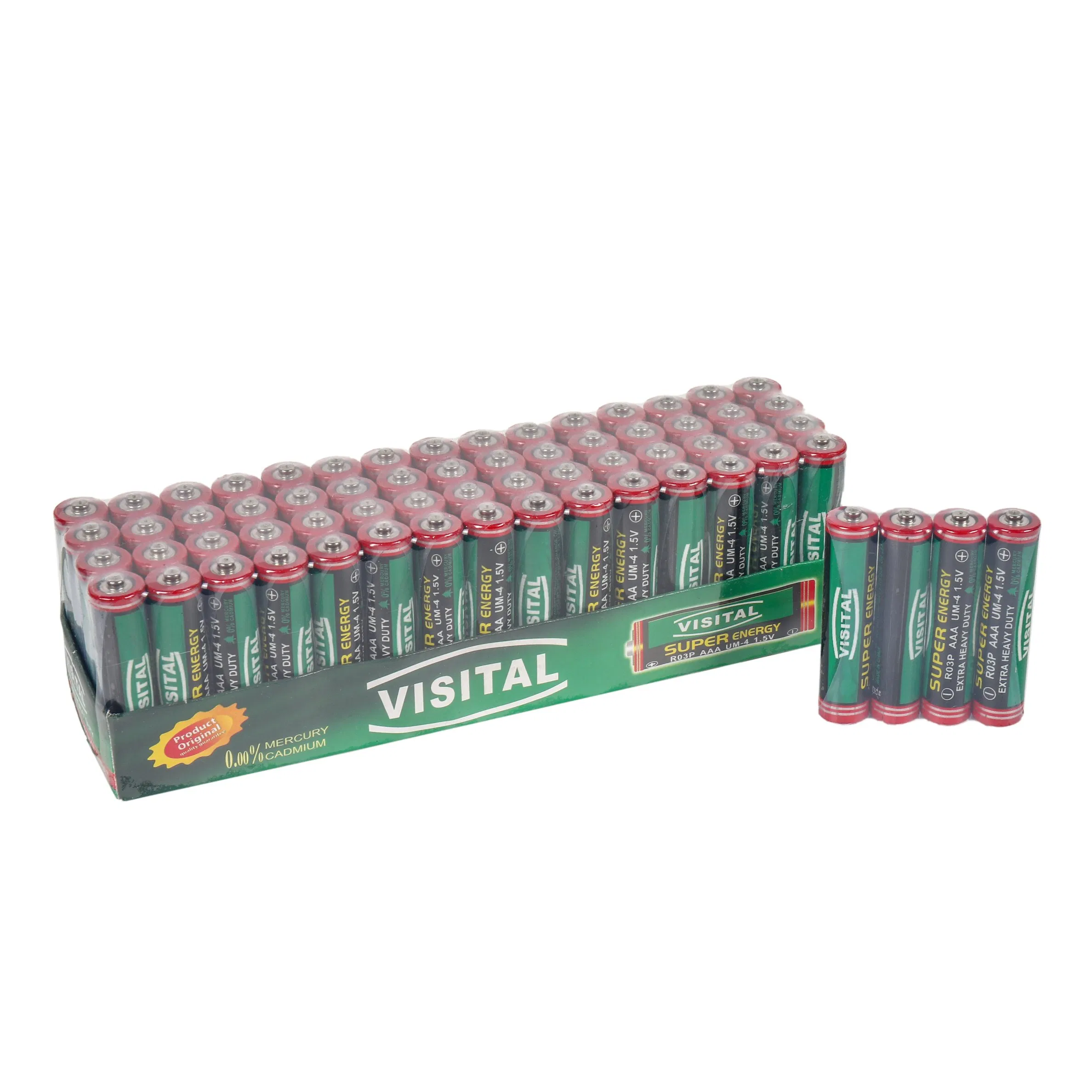 R03 AAA Um-4 Visital Zinc Carbon Battery High quality Dry Cell Battery- Economical Optimized for Outdoor Equipment