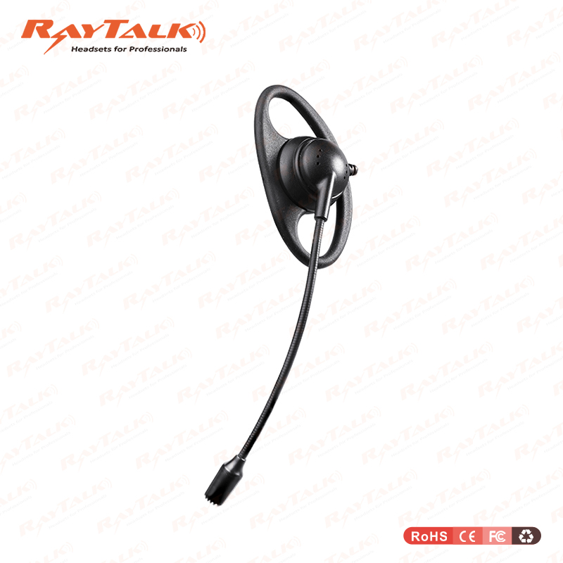 D Shape Earpiece with Boom Microphone for Motorola/Kenwood/Hytera