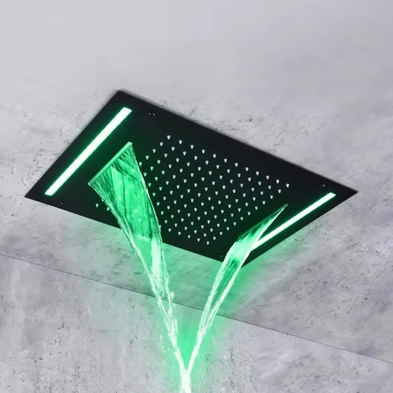 Head Manufacturer Ceiling Square Rain Shower Black LED Shower Head