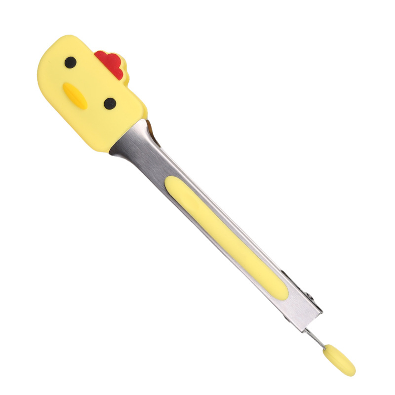 Silicone Food Clip Stainless Steel Outdoor Steak Barbecue Clip