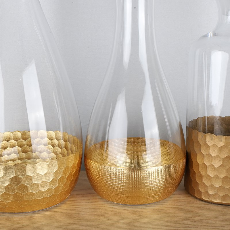 Luxury High End Golden Decal Wine Decanter Glass Bottle Whiskey Wine Dispenser