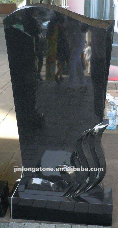 Wholesalers Black Russian Tombstone, China Black Granite Monument Headstone, European Granite Flat Headstone and Slab Engravment