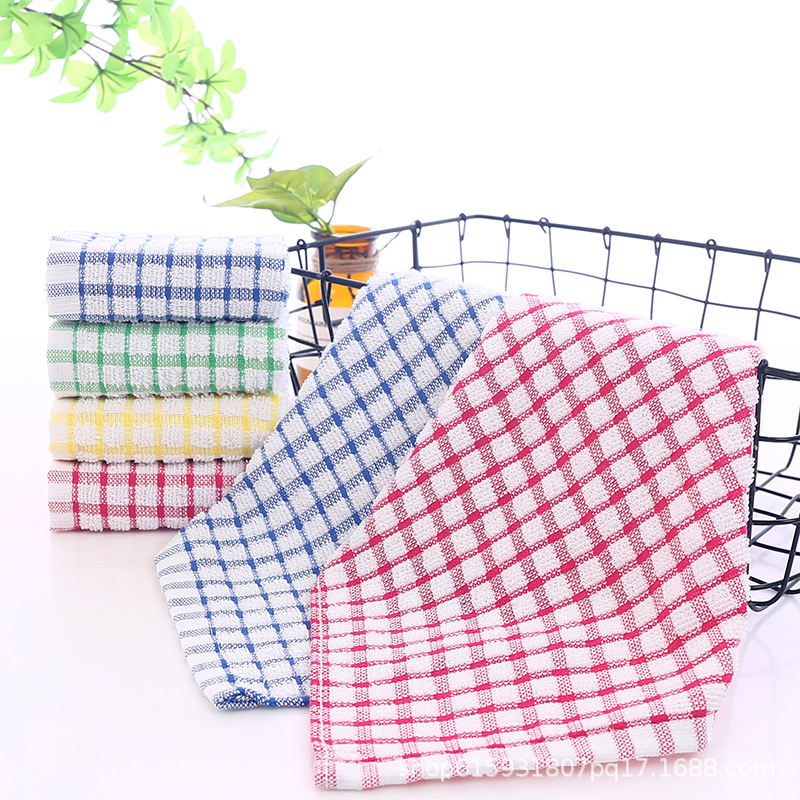 Wholesale Low-Price Pure Cotton Yarn-Dyed Checkered Kitchen Tea Towels and Hand Towels