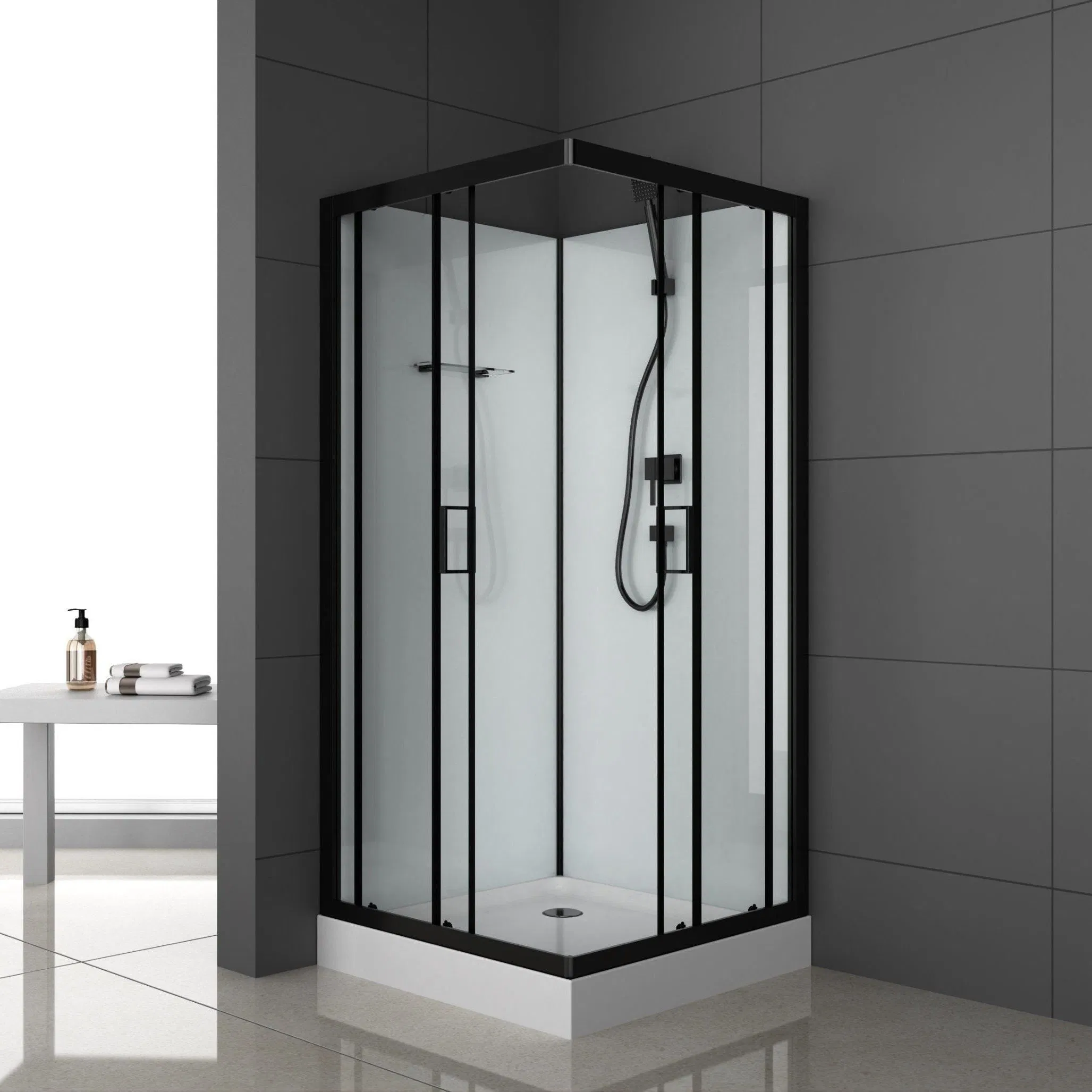 Simple Bathroom Shower Enclosure Tempered Glass Shower Cabin