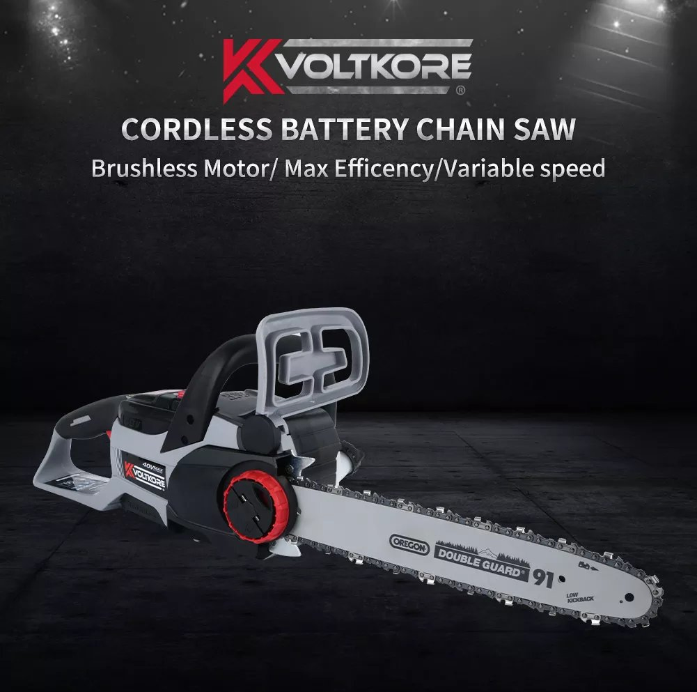 Factory Direct 40V Electric Brushless Garden Chainsaw Handheld Powerful Chain Saw for Pruning/Trimming