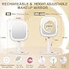 Avocado LED Makeup Mirror 1X/20X Magnifying Vanity Mirror Height Adjustable & 360° Rotation