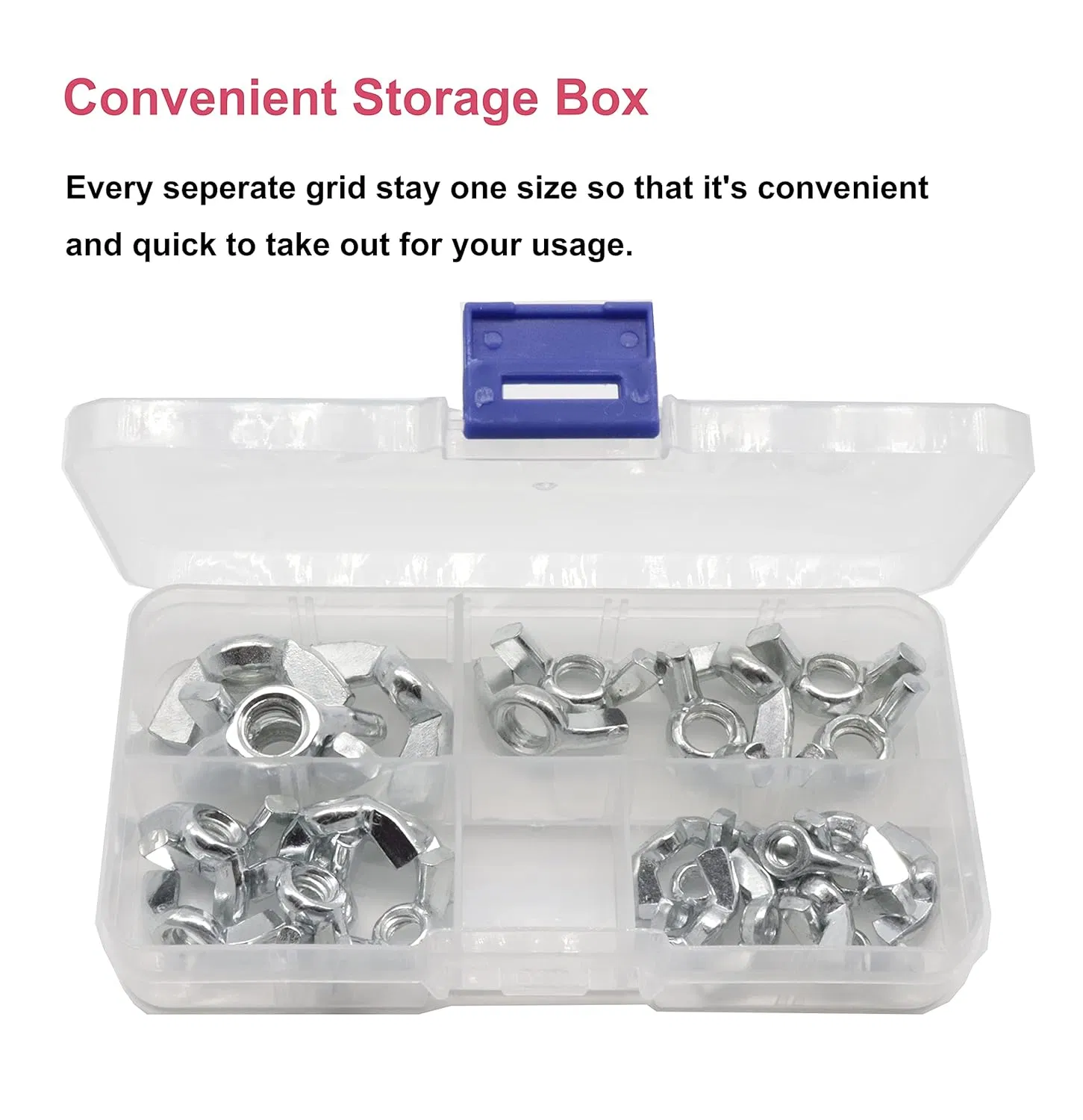 Carbon Steel/Stainless Steel Wing Nuts Assortment Kit Butterfly Nut Zinc Plated