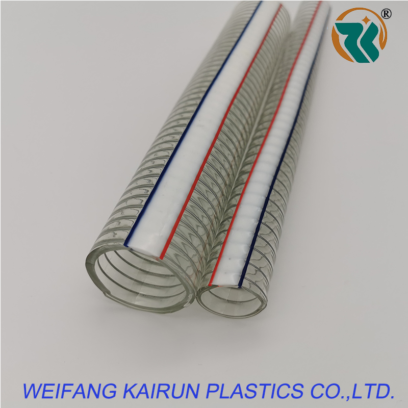 5/16inch3/8inch1/2inch5/8inch/1inch/2inch/3inch/4inch/5inch/6inch/8inch Transparent Food Grade PVC Spiral Steel Wire Reinforced Pipe Hose
