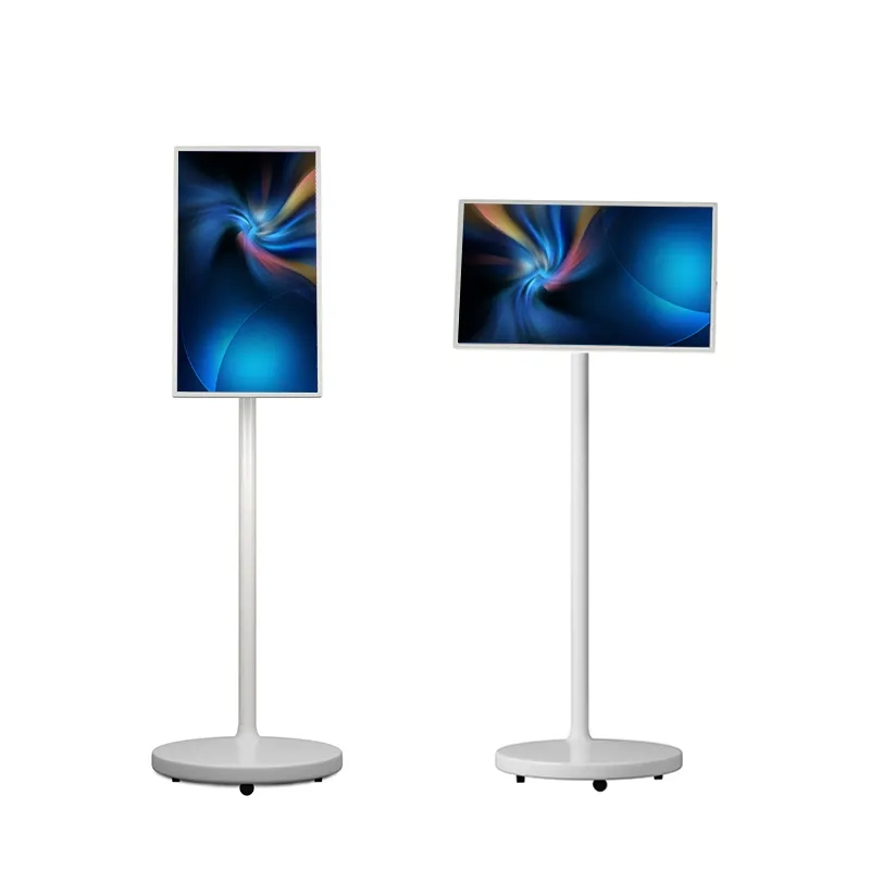 21.5 32 Inch Movable Digital HD Poster LCD Advertising Display 2K/4K LCD Advertising Screen Kiosk Floor Stand Digital Signage Display