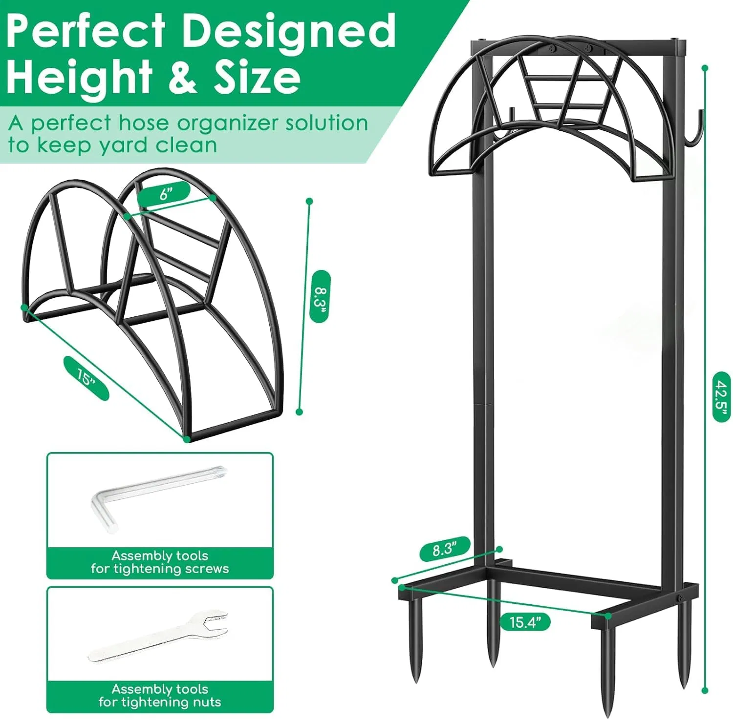 Держатель для садового шланга на 4 шипах