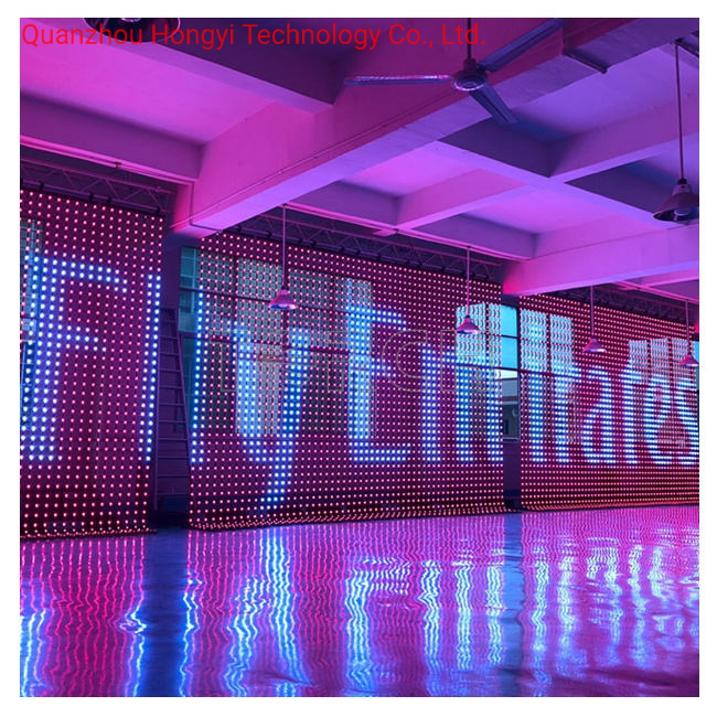 M6 P200mm Foldable LED Curtain Screen Soft LED Mesh Screen Outdoor Transparent LED Display Screen for Stage Rental