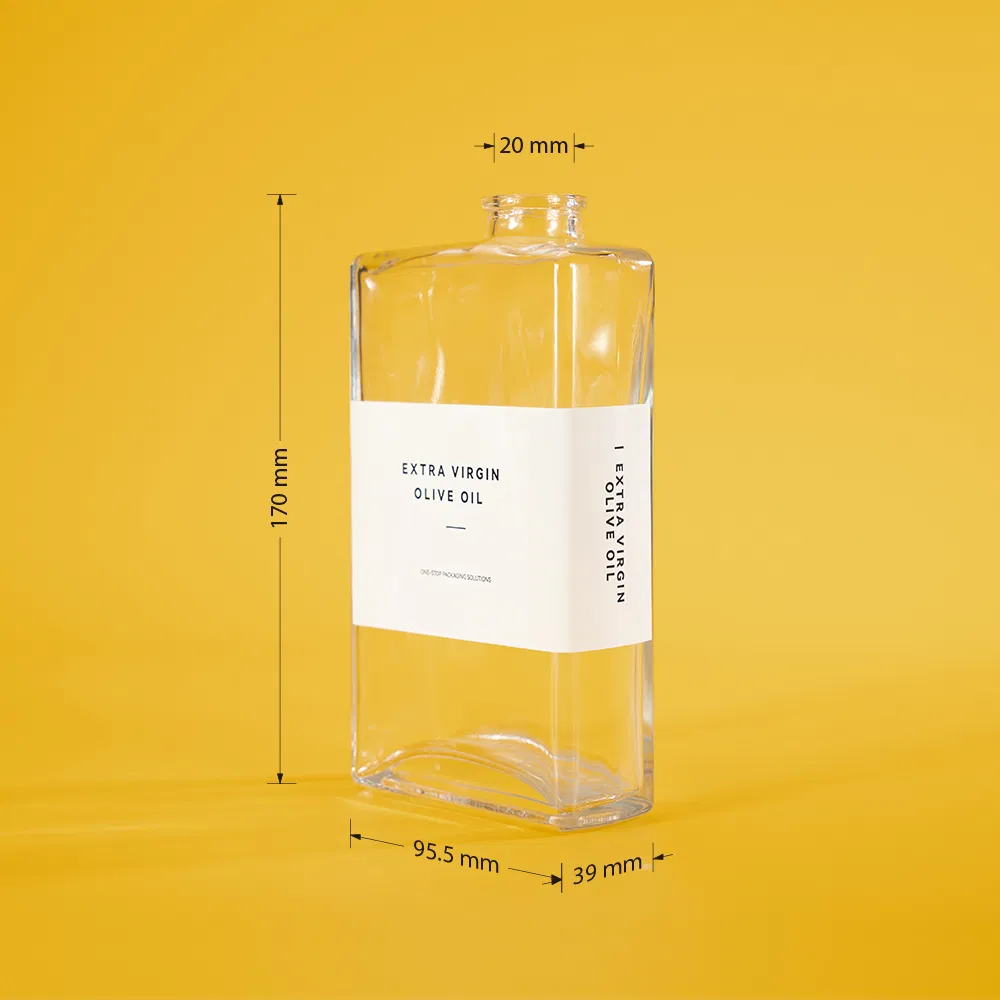 Kitchen High Quality Condiment Empty Clear Cooking Luxury Olive Oil Pourer Lids Empty Bottle with Dispenser