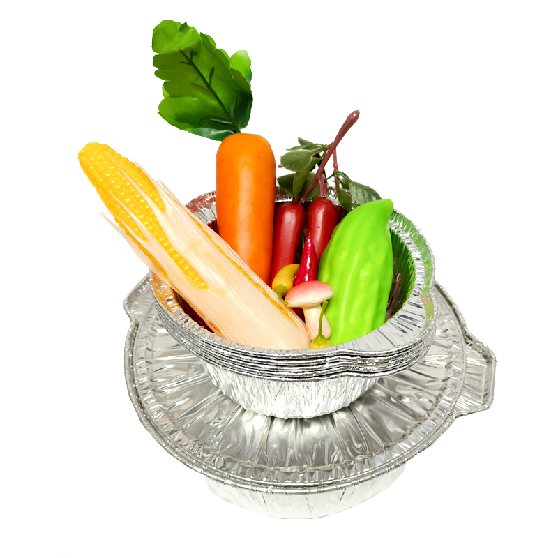 Foil Aluminum Hot Pot Food Grade Disposable Cooking Pot Food Takeaway Packaging Aluminum Foil Pots