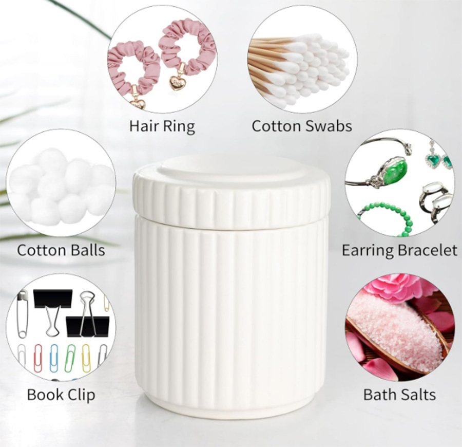 5PCS Classic Design White Ceramic Bathroom Accessory Set