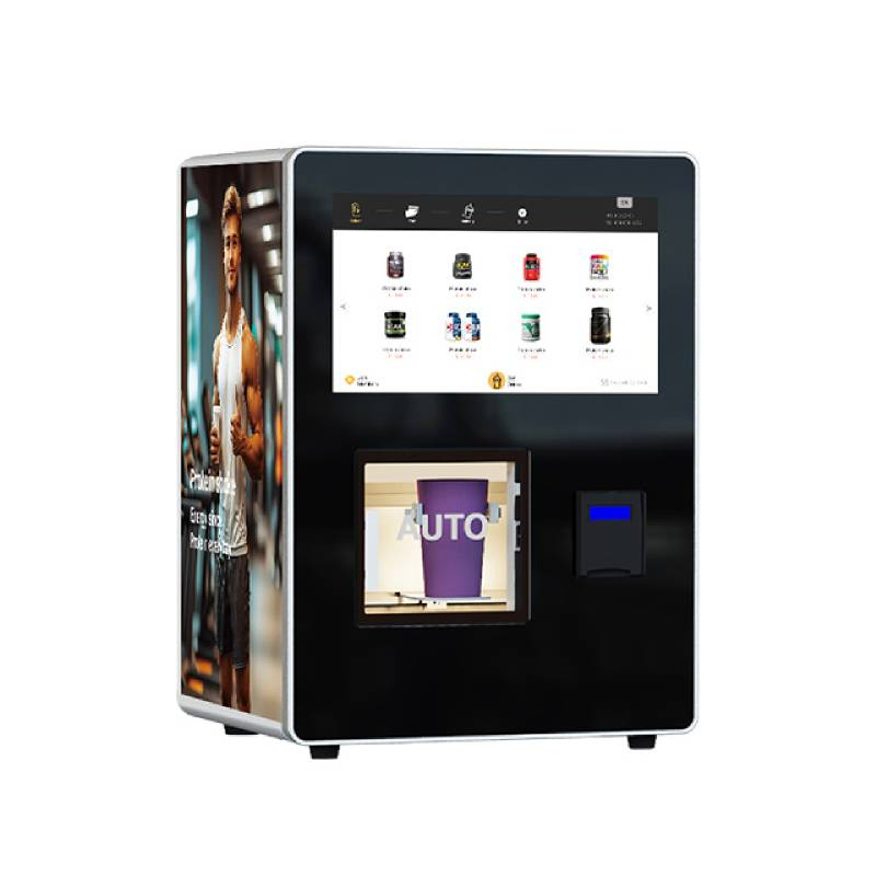 Desktop Protein Shake Powder Coffee Vending Machine Self-Service Beverage Vending with 18.5-Inch Touch Screen for Gym Fitness with Independent Stirring System