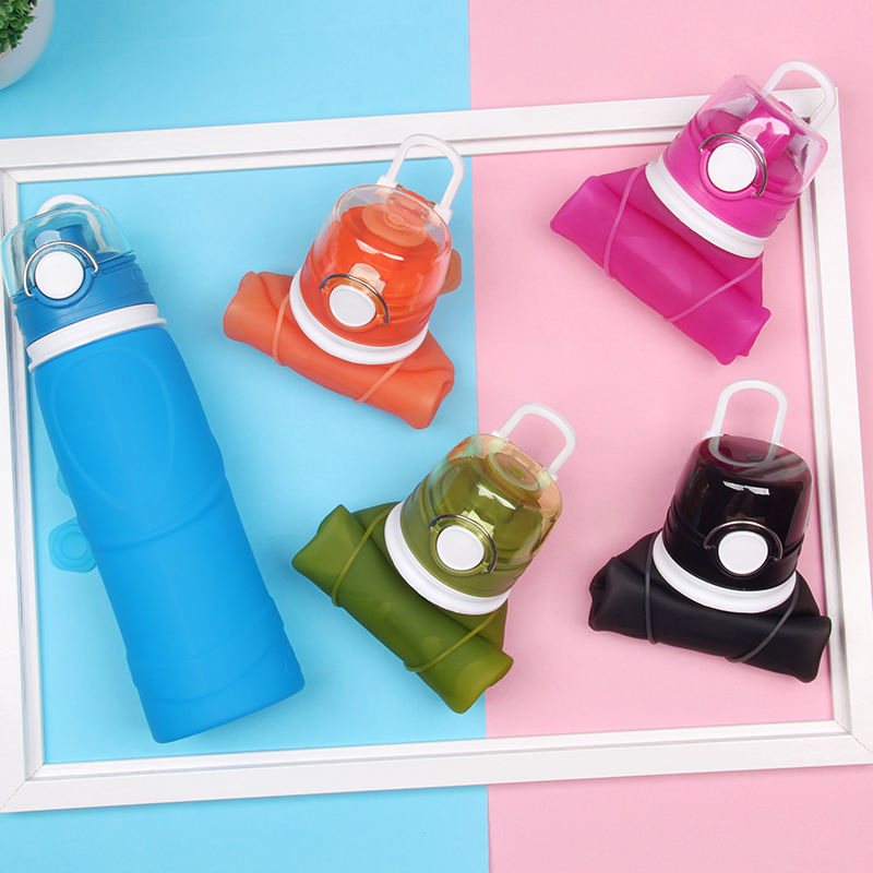 750ml BPA Free Ecofriendly Foldable Soft Silicone Water Bottle for Outdoor Sports
