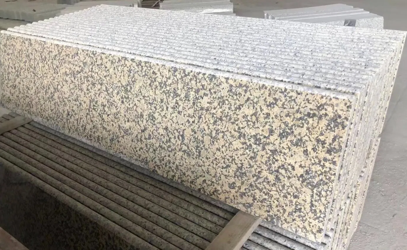 Natural Stone polished Chrysanthemum Yellow Granite Stairs for indoor/interior/outdoor decoration