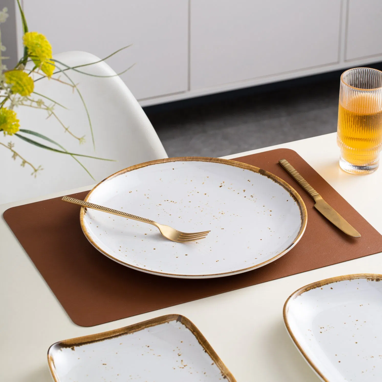 Melamine Gastronorm Buffet Trays, Heavy Duty Break Resistant Commercial Foodservice Restaurant Hotel Grade, 35X17X2 Brown Rim,