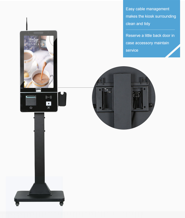 Letine Self-Service Order Payment LCD Kiosk with Barcode Scanner NFC Module POS