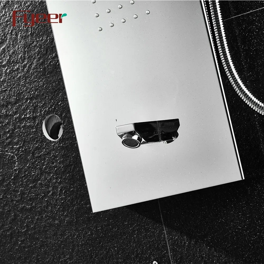 Fyeer Lighted Shower Panel with Phone Digital Display