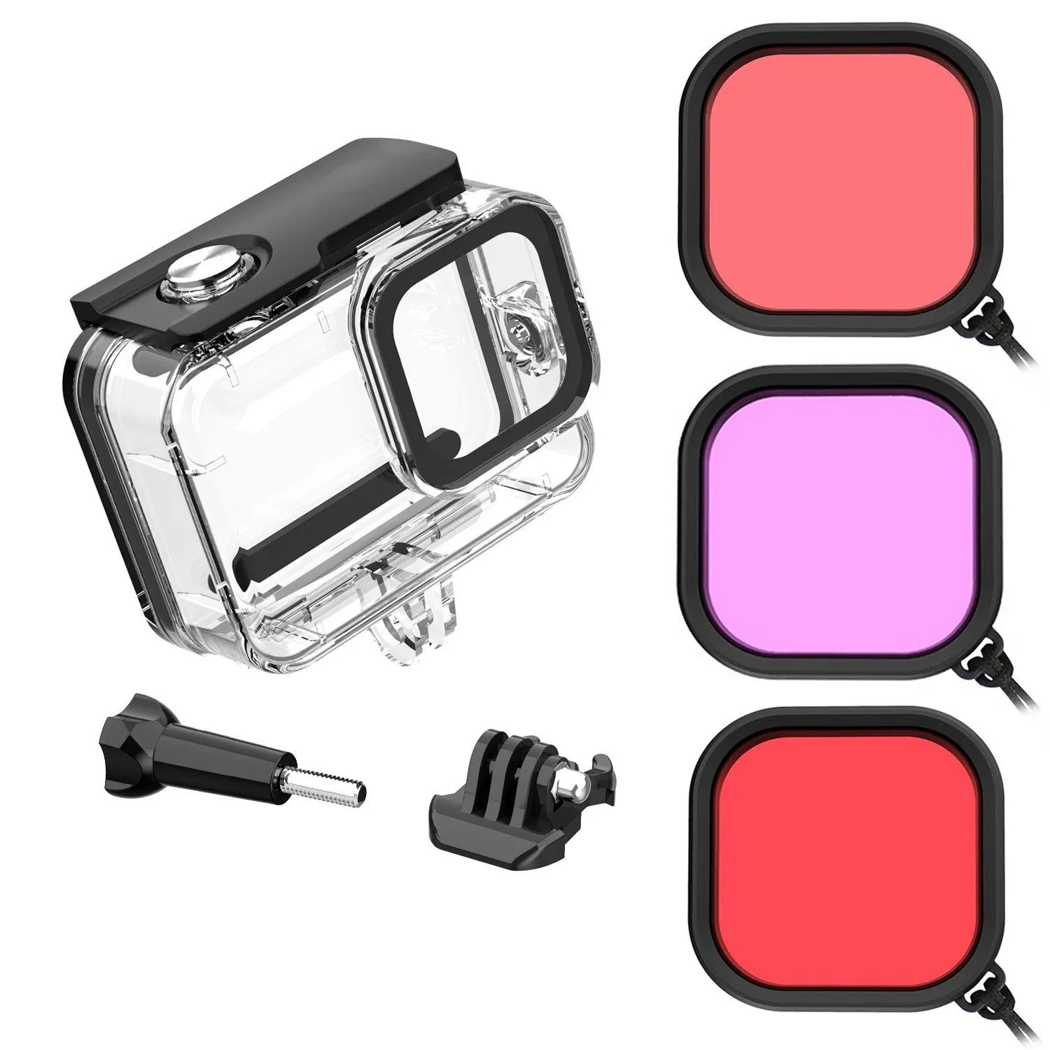 Gopro 11 10 9 Accessories Waterproof Case Filter Action Camera Filter Diving Accessories Tricolor Filter