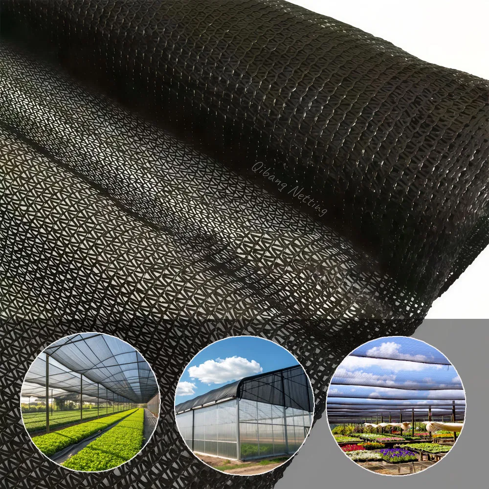 UV Treated Black Virgin PE Warp Knitted 45%/50%/55% Shade Netting for Farming Poultry Polyhouse Hydroponics Orchid Rose Zucchini