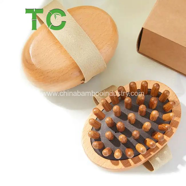 Wooden Handheld Massage Brush Body Anti Cellulite Brush Air Cushion Massager