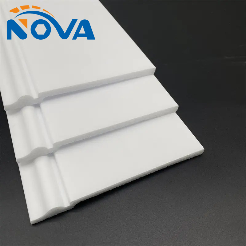 PS Skirting Board Factory Sale Water Resistant Wall Floor Wooden Looking Skirting Board Primary White PS Skirting Board