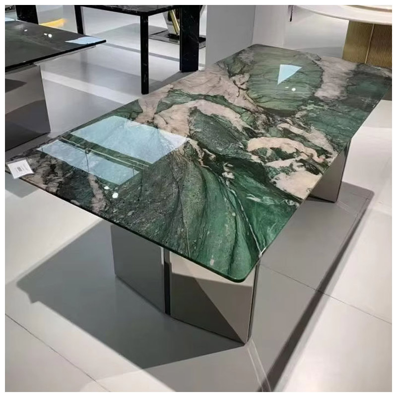 Brazilian Luxury Fuchsite Crystal Green Quartzite Rectangle Tables
