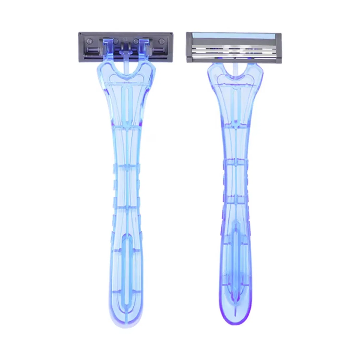 Razor Has Pivoting Head Plastic Handle and 3 Blades Razor for Men