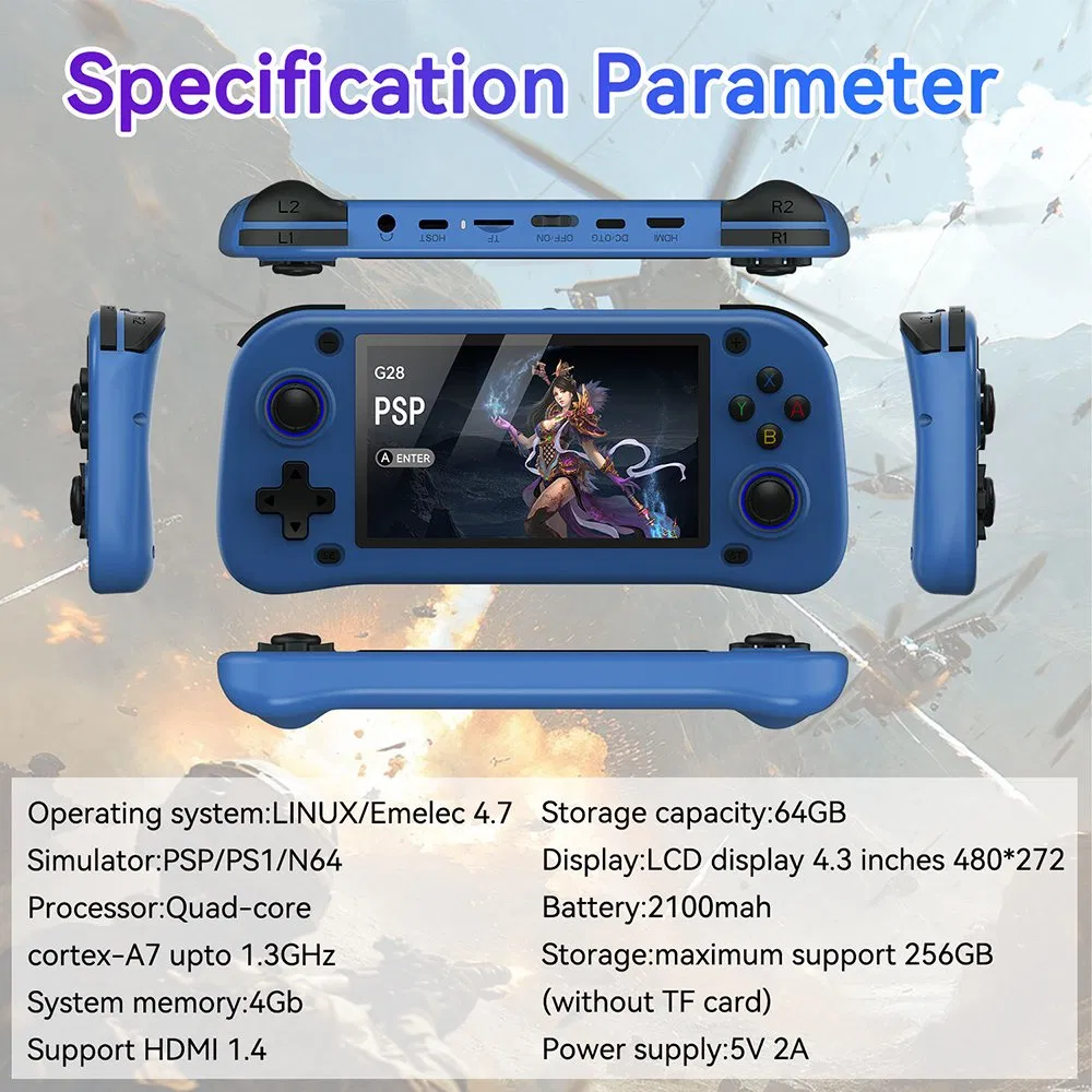 Портативная консоль G28 с 4.3" экраном и 64G памяти