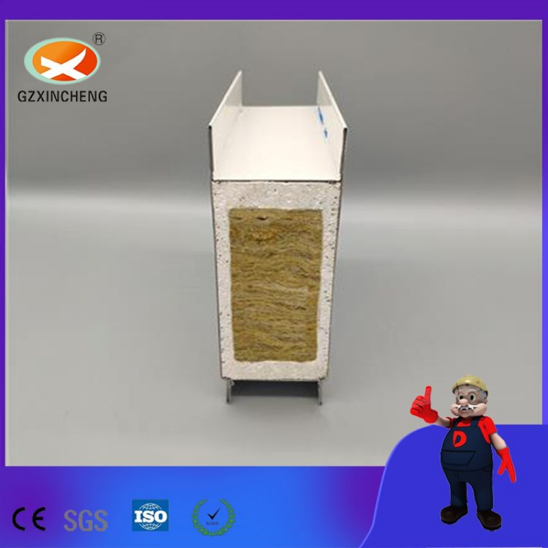 Good Quality Fireproof Glass Magnesium Rock Wool Sandwich Steel Panel Made in Guangzhou