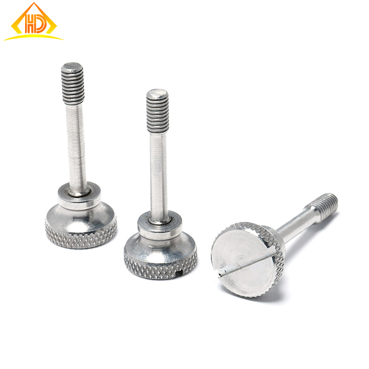Custom M3 Knurled Head Screws Slotted Diamond Stainless Steel Captive Screws
